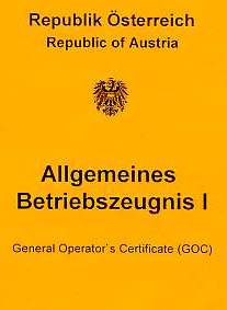 Allgemeines Betriebszeugnis I