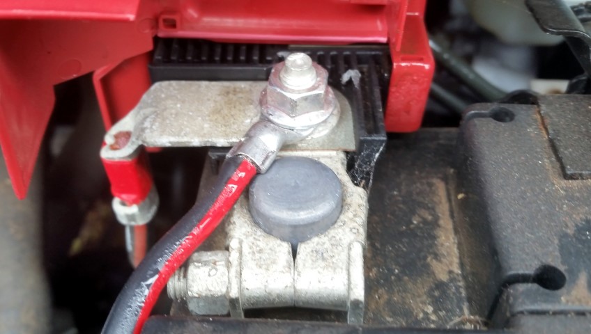 Batterie angezapft